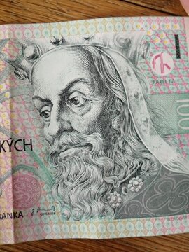 czech currency, czech bank notes 100Kč, 200Kc, 500Kc, 1000Kc,  CZK, CZK currency paper bank notes