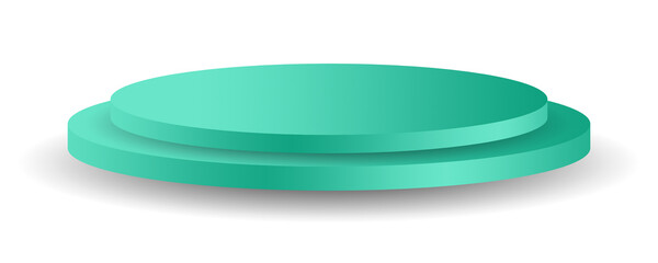 green podium for display