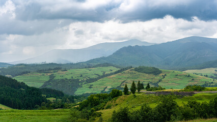 Fototapeta na wymiar Landscape in the summer Carpathian mountains.
