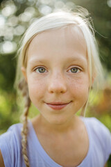 girl portrait of a child of ten years close-up