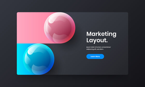 Bright website design vector illustration. Amazing realistic balls site concept.