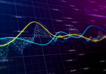 Trading stock exchange bar graphs