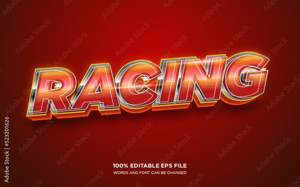 Poster racing editable text style effect