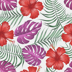 Floral seamless pattern with leaves. tropical background	