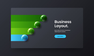 Premium 3D balls site screen illustration. Isolated web banner vector design layout.