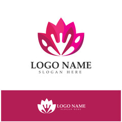  Flower logo icon vector illustration design template