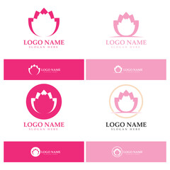  Flower logo icon vector illustration design template