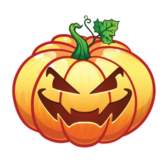Halloween pumpkins on white background