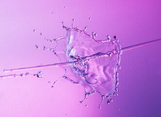 Water splash on a purple