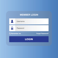 Blue user interface for the login 