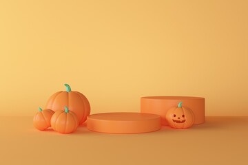 Abstract minimal halloween podium, design for Product and Package display 3d rendering.	
