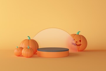 Abstract minimal halloween podium, design for Product and Package display 3d rendering.	

