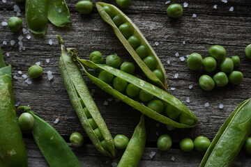 green peas on a table