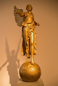 Roman Ancient Statue of Victory Goddess in Altes Old Museum in Berlin