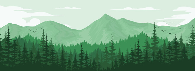 Beautiful mountain landscape. Vector background image of nature.