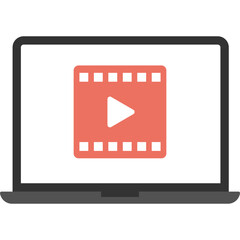 Online Video Flat Icon 