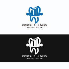 Dental building logo design icon template