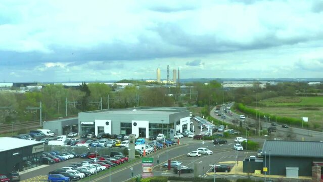 Busy Timelapse Landscape - Didcot in Oxfordshire