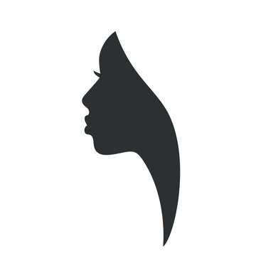 African american woman profile. Pretty face silhouette. Vectro illustration on white background
