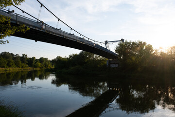 Bridge over the river Warta - obrazy, fototapety, plakaty