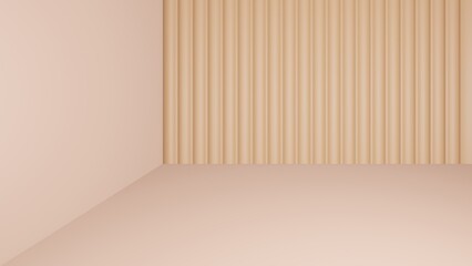 Empty room with curtains, interior design. 3D rendering background.