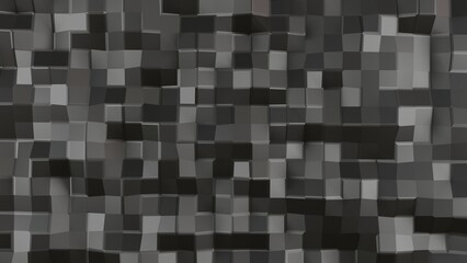 Abstract geometric white, gray and black color background, rectangle pattern, 3d rendering illustration. 