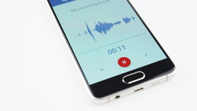 Recording voice on a voice recorder on a smartphone. Enabled audio recording to the voice recorder.