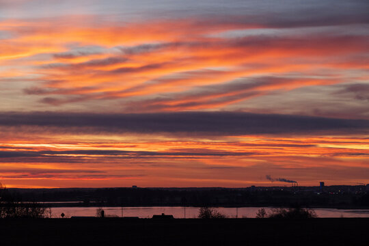 Sunrise over the city Link&ouml;ping