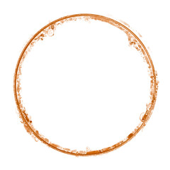 Coffee Stain Marks brown watercolor circle splash.