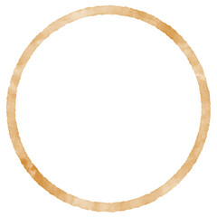 Coffee Stain Marks brown watercolor ring frame border circle splash.