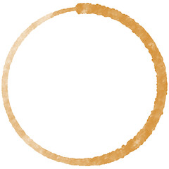 Coffee Stain Marks brown watercolor ring frame border circle splash.