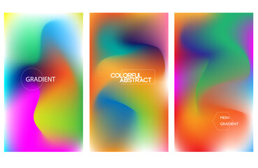 gradient background set, colorful abstract backgrounds, abstract templates