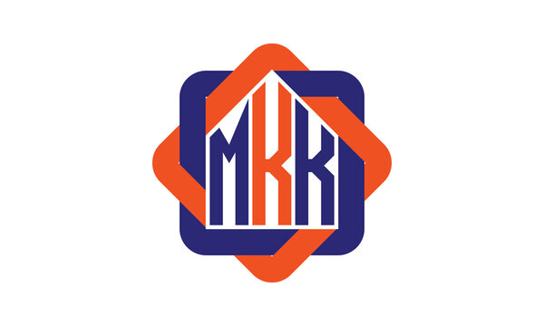 MKK three letter real estate logo with home icon logo design vector template | construction logo | housing logo | engineering logo | initial letter logo | minimalist logo | property logo |