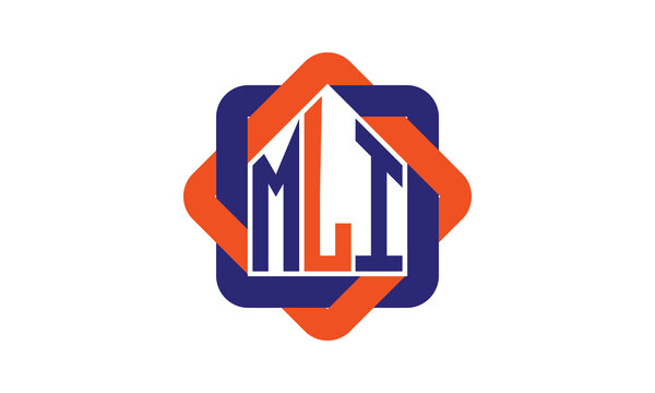 MLI three letter real estate logo with home icon logo design vector template | construction logo | housing logo | engineering logo | initial letter logo | minimalist logo | property logo |