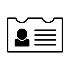 Name card icon with person. Identification card. Vector.