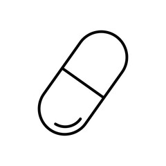 Simple capsule pill icon. Hospital drug. Vector.