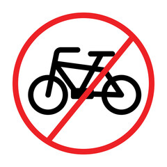 Bicycle prohibited mark. Bicycle parking not allowed. Vector.