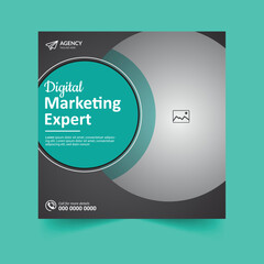 Digital Marketing Expert Modern Post Template, Modern Social Media Post Vector Template