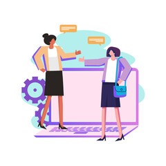 Mutual assistance flat style illustration vector design