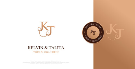 Initial KT Logo Design Vector