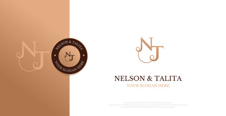 Initial NT Logo Design Vector