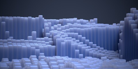 Fototapeta premium blue polygonal abstract landscape computer generated background