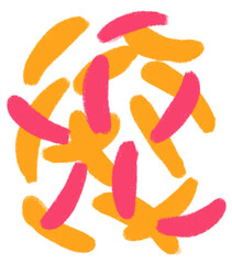 Mixed vegetable green red breakfast food set elements hand drawn doodle minimal style pastel color illustration