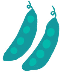 Green pea breakfast food set elements hand drawn doodle minimal style pastel color illustration