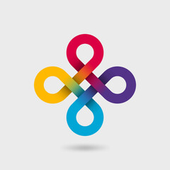 Bowen cross symbol in rainbow colors - 523215864