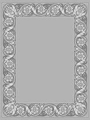 Plaster frame with floral pattern