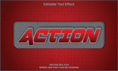 action text effect, action 3d editable text effect, action vector