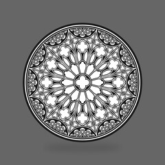 Gothic rose circular window pattern - 523217010