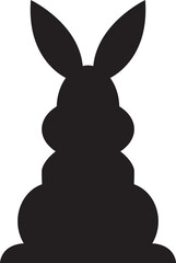 Rabbit bunny silhouette on white background. Vector rabbit silhouette ready for cutout. Vector illustration isolated for print and poster. Animal symbol design. Front view sitting Rabbit. EPS 10