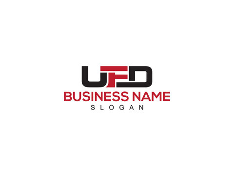 Colorful UFD Logo Icon, stylish ufd Logo Image With Three Alphabet Letter Design For Shop